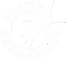 Black and white logo with 'Pretty Permanent' text and abstract design.