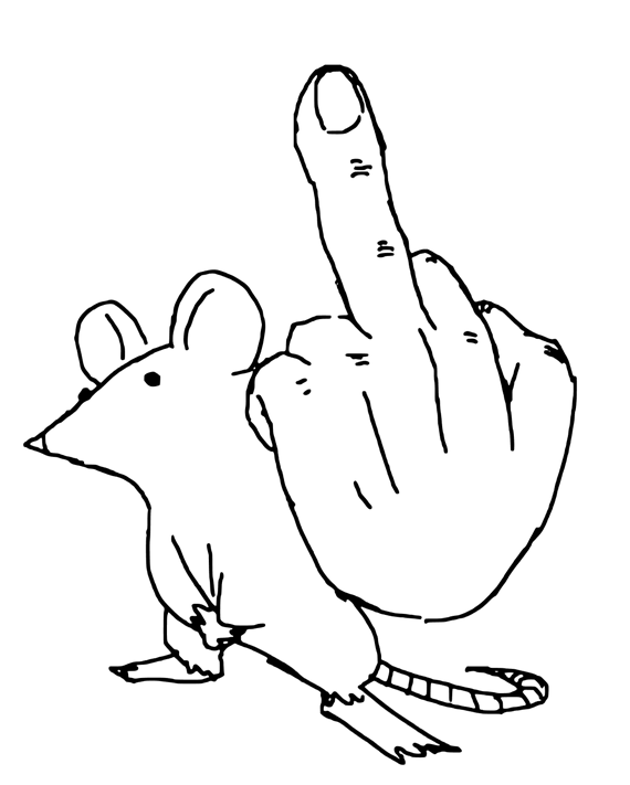 4" Flicking Off Rat Vinyl Decal